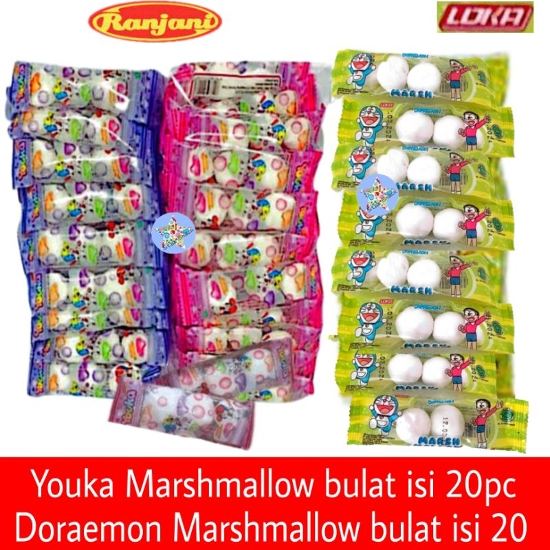 

Youka Loka Doraemon Marshmallow bulat isi 20pc