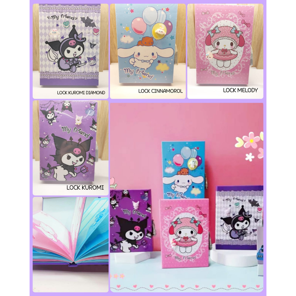 

HS - DIARY LOCK SANRIO CINAMMOROL | DIARY KUNCI SANRIO KUROMI | NOTEBOOK KUNCI MY MELODY | DIARI KUNCI | KADO ULANG TAHUN | DIARY HARDCOVER