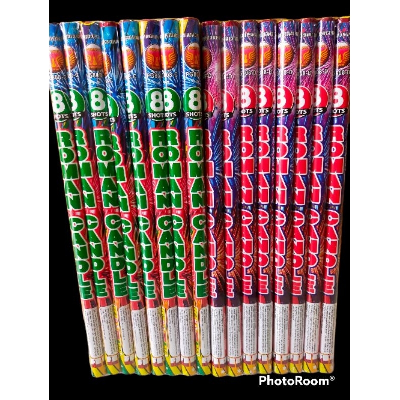 KEMBANG API ROMAN CANDLE 8 SHOT 0,8 &quot; / ROMAN 8 TEMBAKAN DIAMETER 0,8 IN HARGA 4 BATANG