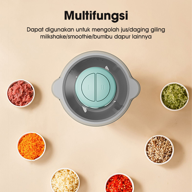 Terbaru Samono Chopper 2L Stainless Multifungsi Coper Daging Dan Bumbu Chopper Daging Dan Bumbu