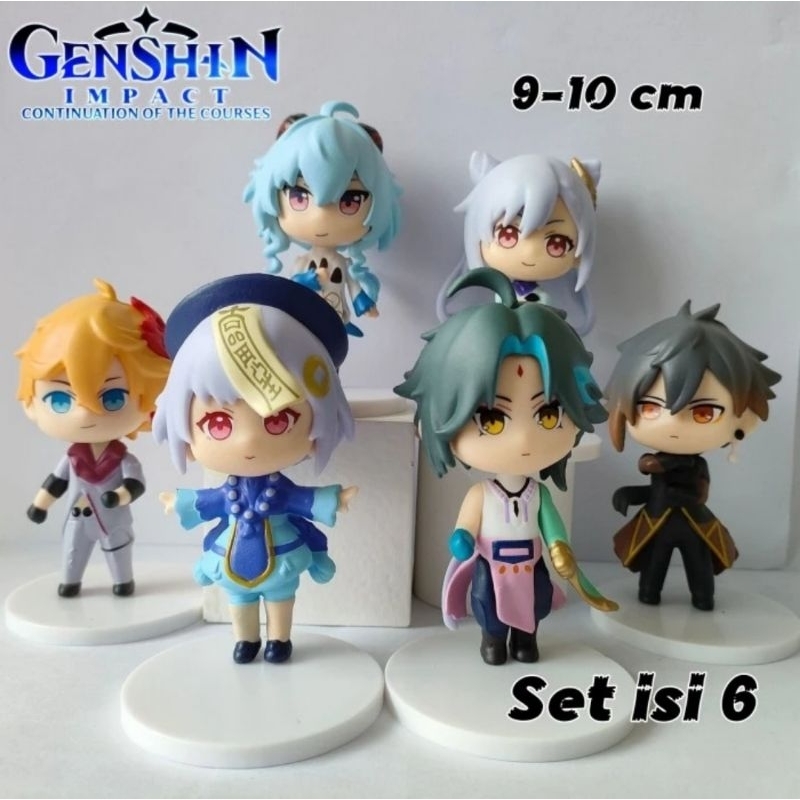 Action Figure Anime Genshin Impact Lisa Barbie Jean Kaeya Noella Mona Set Isi 6