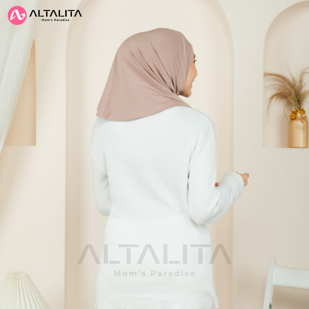 Altalita - Kerudung Bergo Helma Sport Instan Akses Lubang Masker Headset Earphone Kacamata Bahan Jersey Premium Cocok untuk Olahraga Volly Futsal Senam dan Sehari-hari