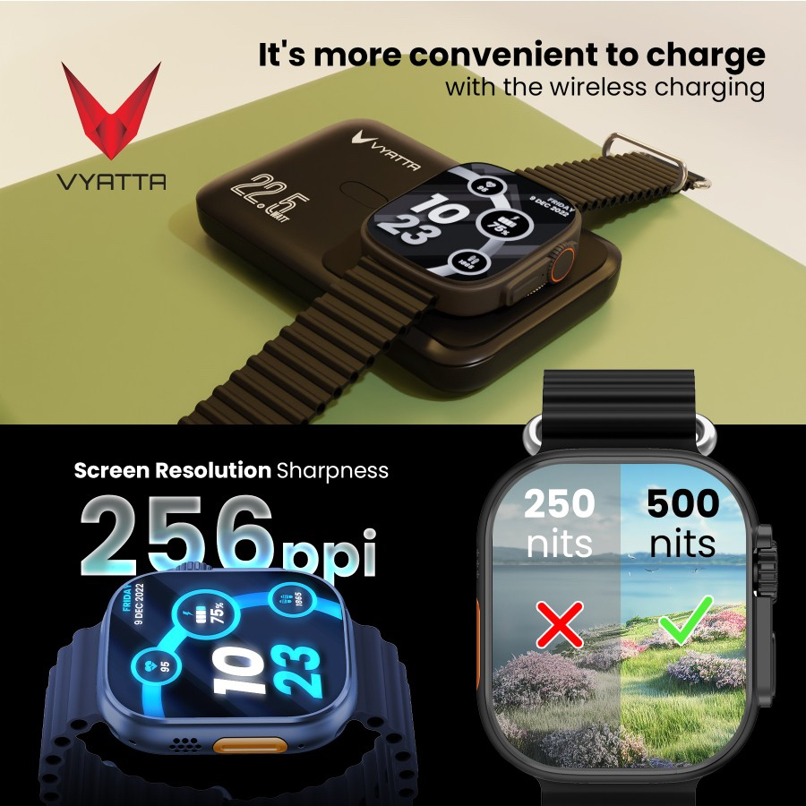 VYATTA FITME U MAX SMARTWATCH LARGE IPS SCREEN 1,96&quot; 100+ SPORT MODE