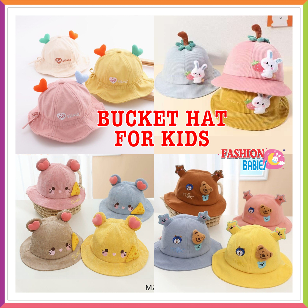 BUCKET HAT 3D IMPORT | TOPI BUNDAR IMPORT / TOPI PANTAI ANAK USIA 1-4 TAHUN UNISEX