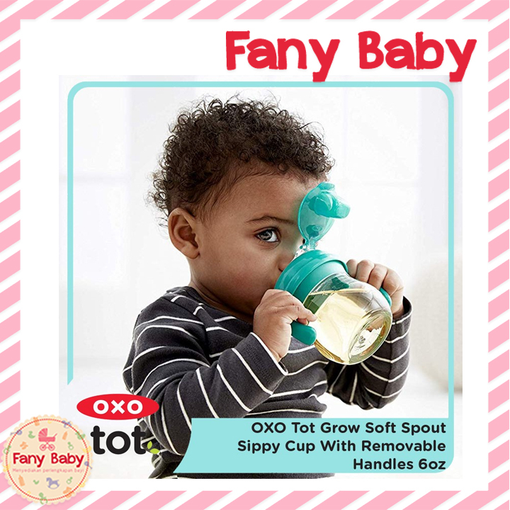 OXO TOT GROW SOFT SPOUT SIPPY CUP WITH REMOVABLE HANDLES 6OZ 150ML