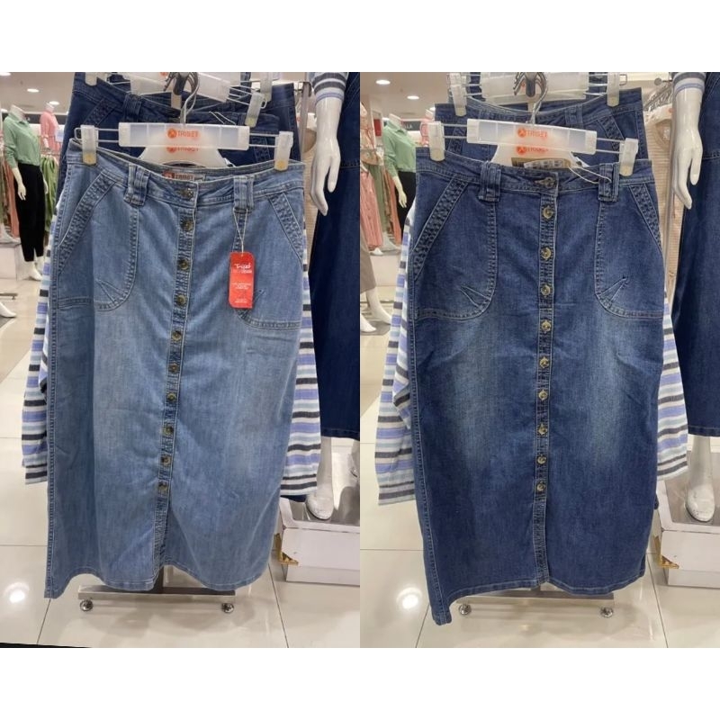 TRISET Rok jeans wanita S M L XL