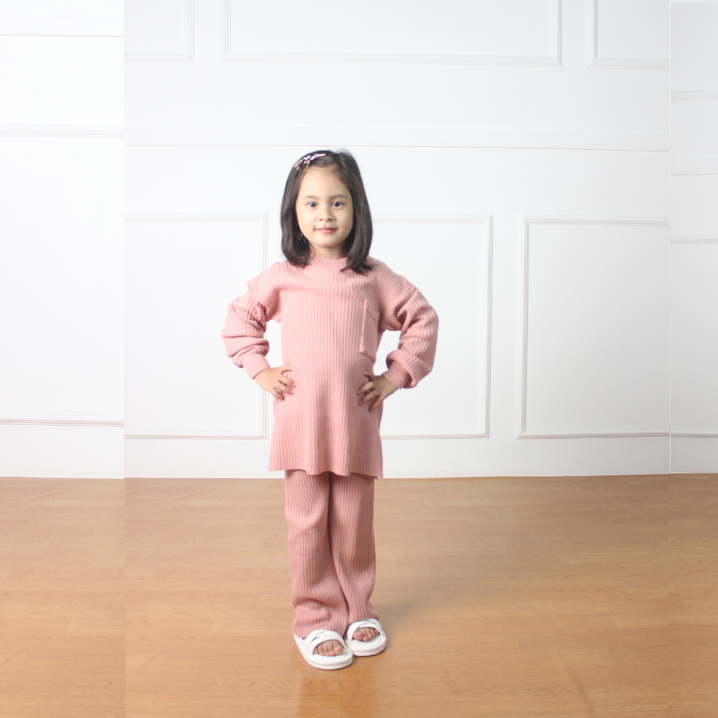 ZAHRA Setelan Rajut PREMIUM Anak Perempuan CHAYRA | Set Pakaian Anak Rajut Umur 2 - 7 Tahun