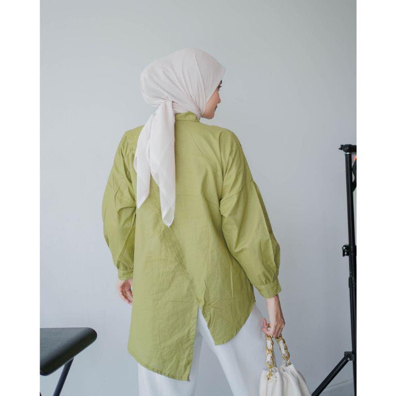 Kemeja Katon Linen kemeja NELKA Jumbo/Kemeja Polos kekinian terbaru ADEM DAN HALUS Katun linen kemeja selempang