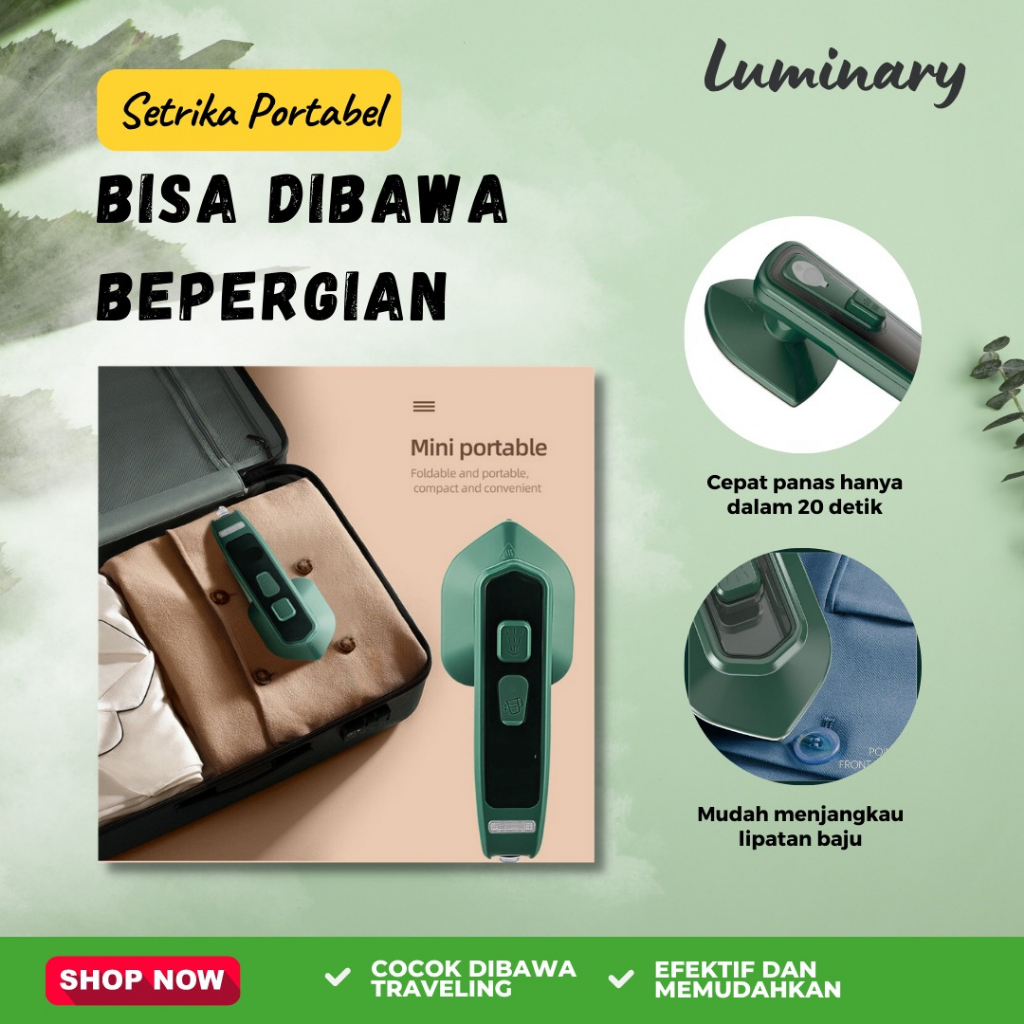 Setrika Uap Mini Portable Travel 360 Derajat Mudah Dan Simple Praktis Steamer Ironing Handheld Iron Cepat Panas Bisa Spray