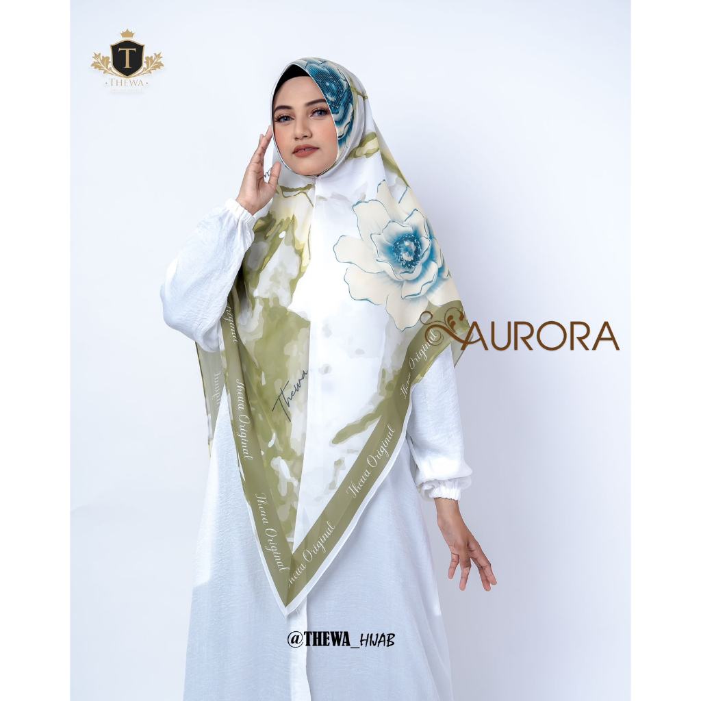 THEWA - Hijab Khimar Aurora Digital Printing 2 Layer Kerudung Seruty Babydoll