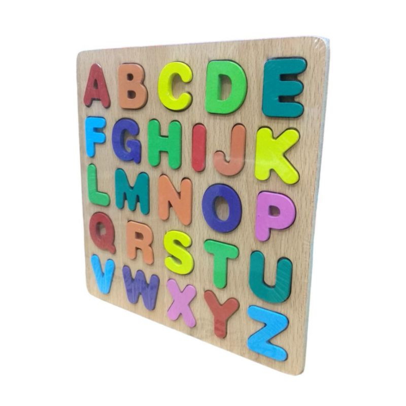 Mainan edukasi puzzle ABC 3D kayu puzzle alphabet