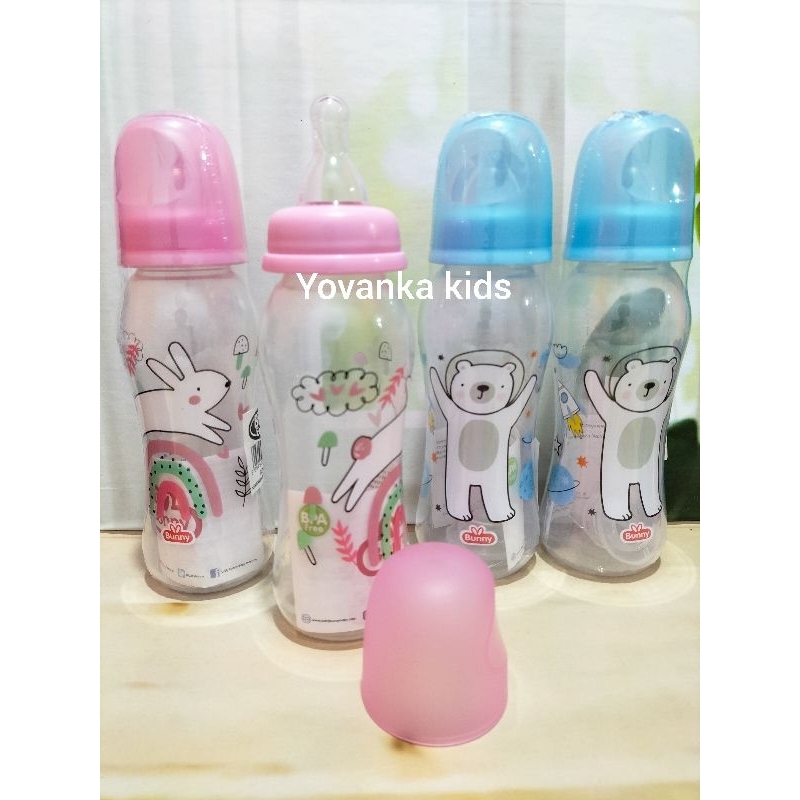 Botol Susu DOT Bulat Karakter(Bonus DOT Gepeng)BPA Free 250 Ml/125Ml 2419/1219