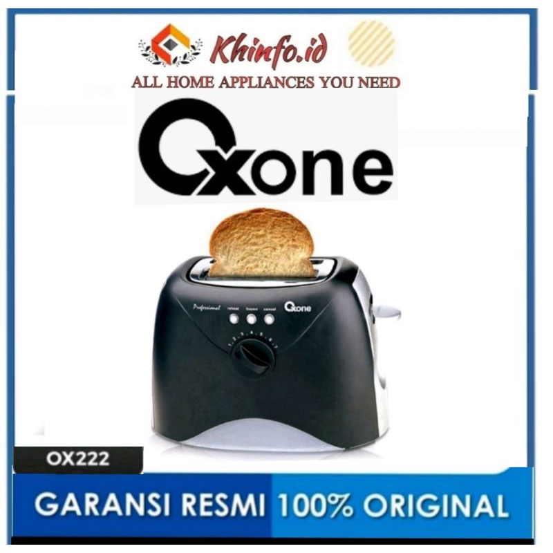 Oxone OX222 Bread Toaster Pemanggang Roti 2 Slot Putih 500W