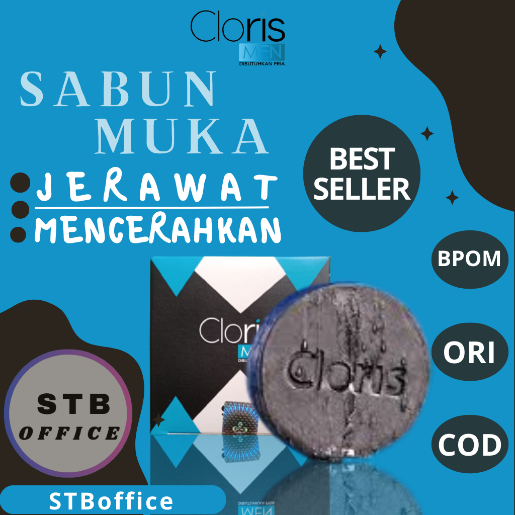 Clorismen Sabun Wajah Pria Skincare Pembersih Pemutih Perawatan Penghilang Bekas Jerawat Facial Wash Cloris Men Soap Muka Cowok