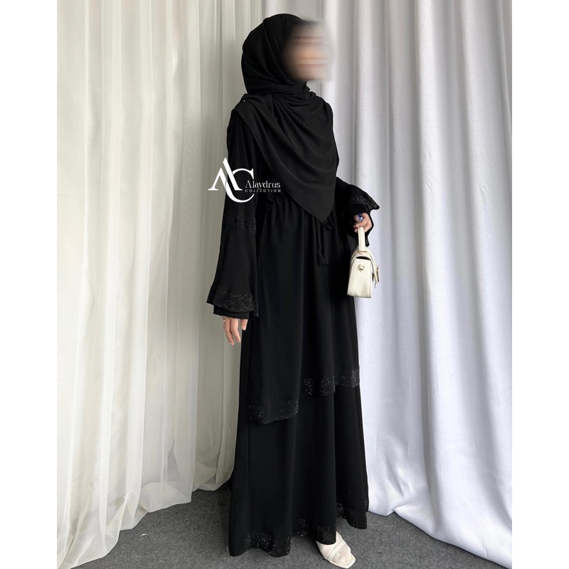 Abaya Gamis Hitam Dress Arab Saudi Bahan Jetblack 658
