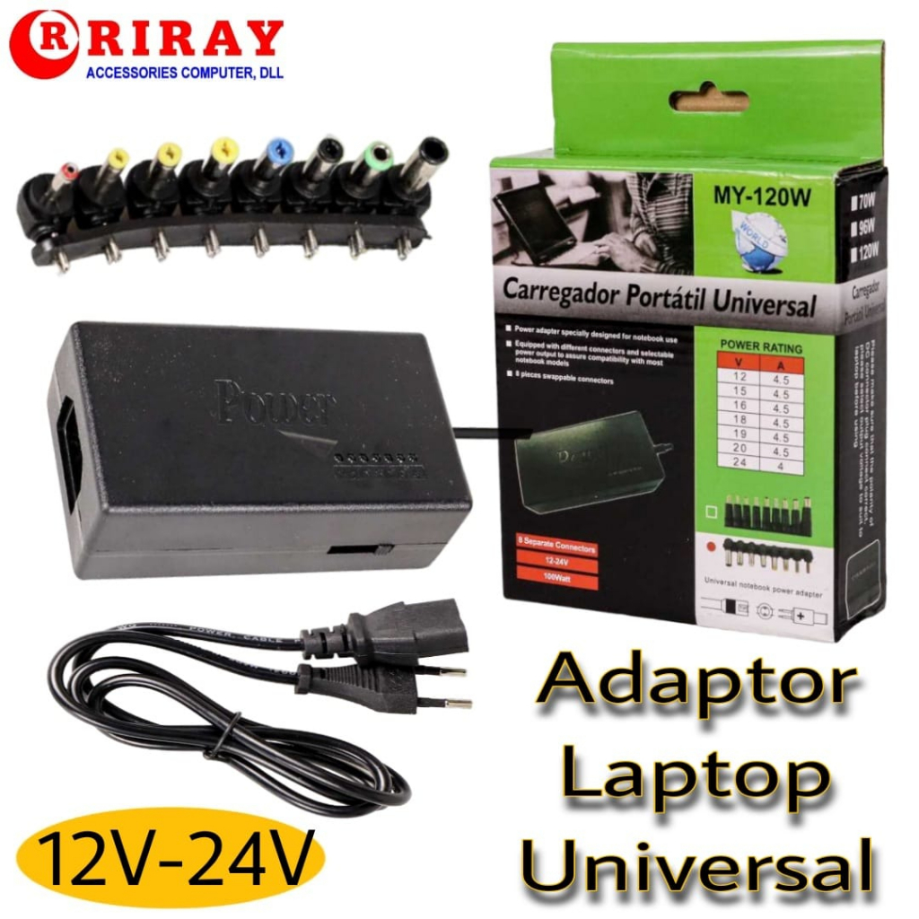 Adapter Charger Universal 96W Adaptor Power Supply DC 12V-24V For Laptop Acer, Lenovo, Asus, Toshiba