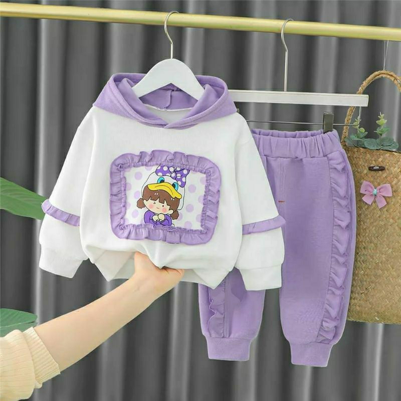 SETELAN ANAK PEREMPUAN BAJU ANAK PEREMPUAN HOODIE ANAK USIA 1-6 TAHUN