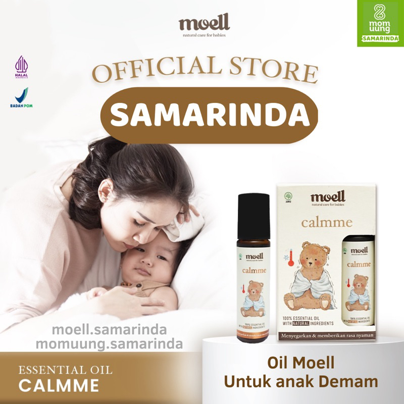 MOELL Natural Essential OIL Bye STUFFYNOSE / TUMMYWIND / CALMME / FITME / FIRSTCARE/ BUGBITES / BPOM / MomUung MOELL Samarinda Smd Mom Uung Balikpapan Banjarbaru Banjarmasin Cessa