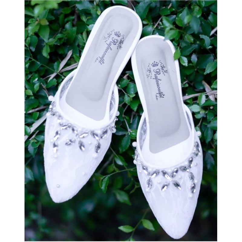 Sepatu wedding diamond cantik putih 5cm