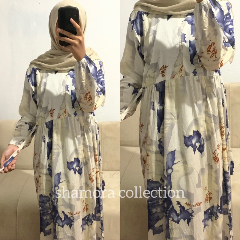 Midi rayon dress/midi dress/midi terbaru 2023 motif abstrak
