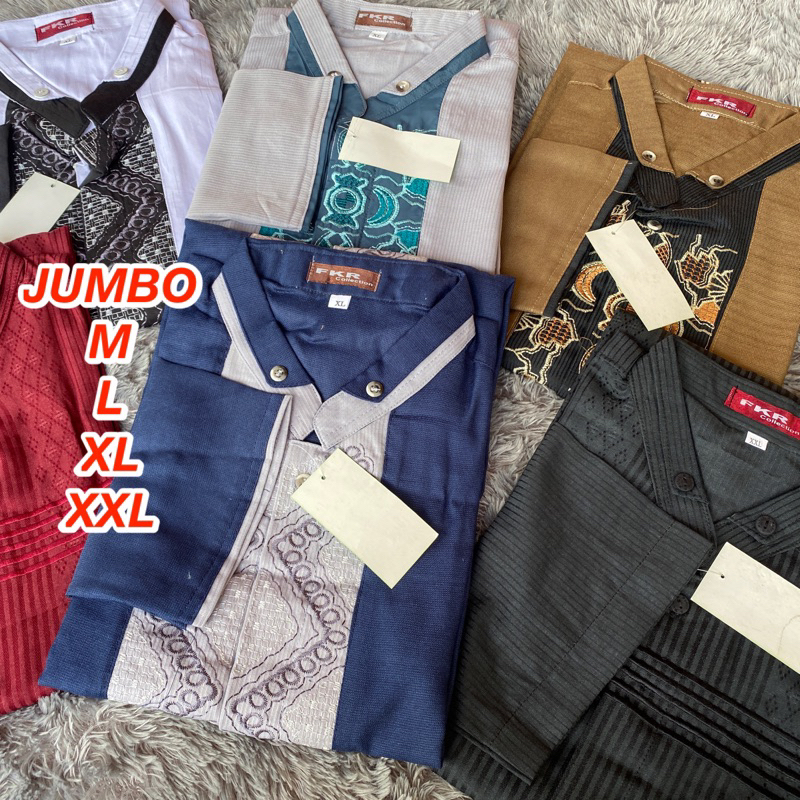 KEMEJA KOKO PRIA / MODEL KELIR LENGAN PANJANG JUMBO Bahan Katun Nyaman