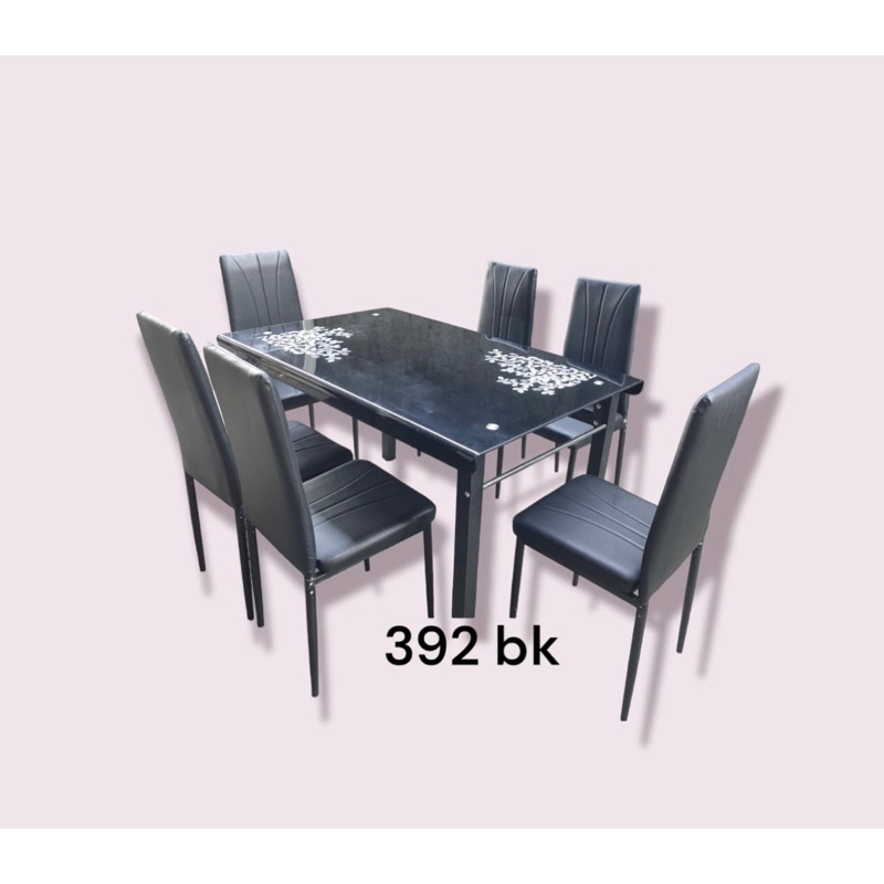 Meja Makan Kaca 6 Kursi