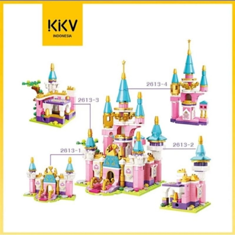 Mainan Qman Lego Brick Kastil Eropa Lego Istana Princess Varian 2613 - 1