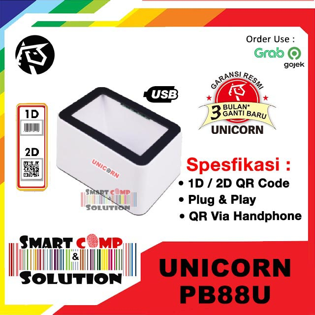 Scanner Barcode Omni 2D Unicorn PB-88U/ PB88U- Reader Payment Box USB