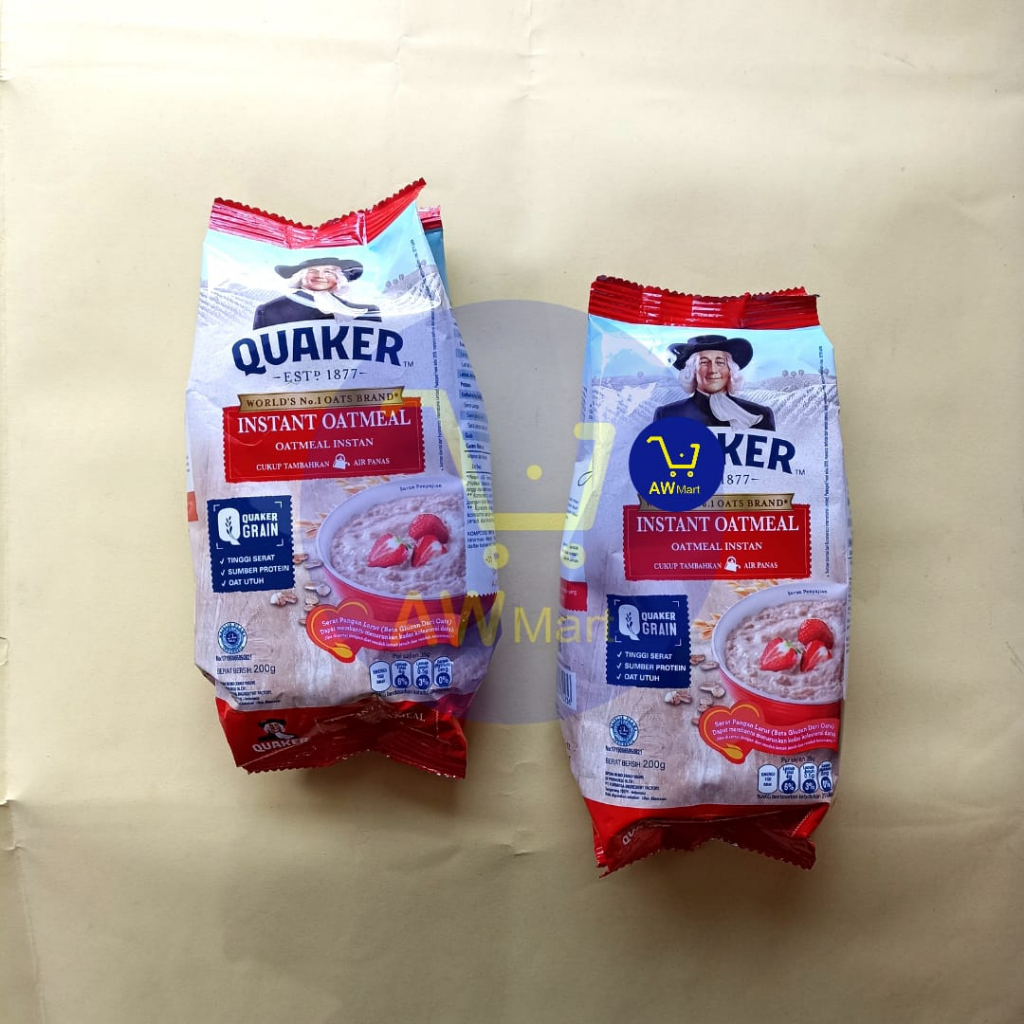 

QUAKER INSTAN OATMEAL 200 GRAM - QUAKER GRAIN OATMEAL TINGGI SERAT 200 GRAM