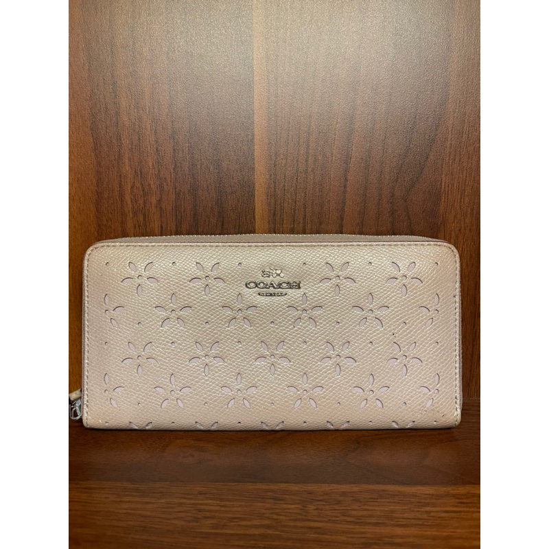 COACH laser cut zipper wallet