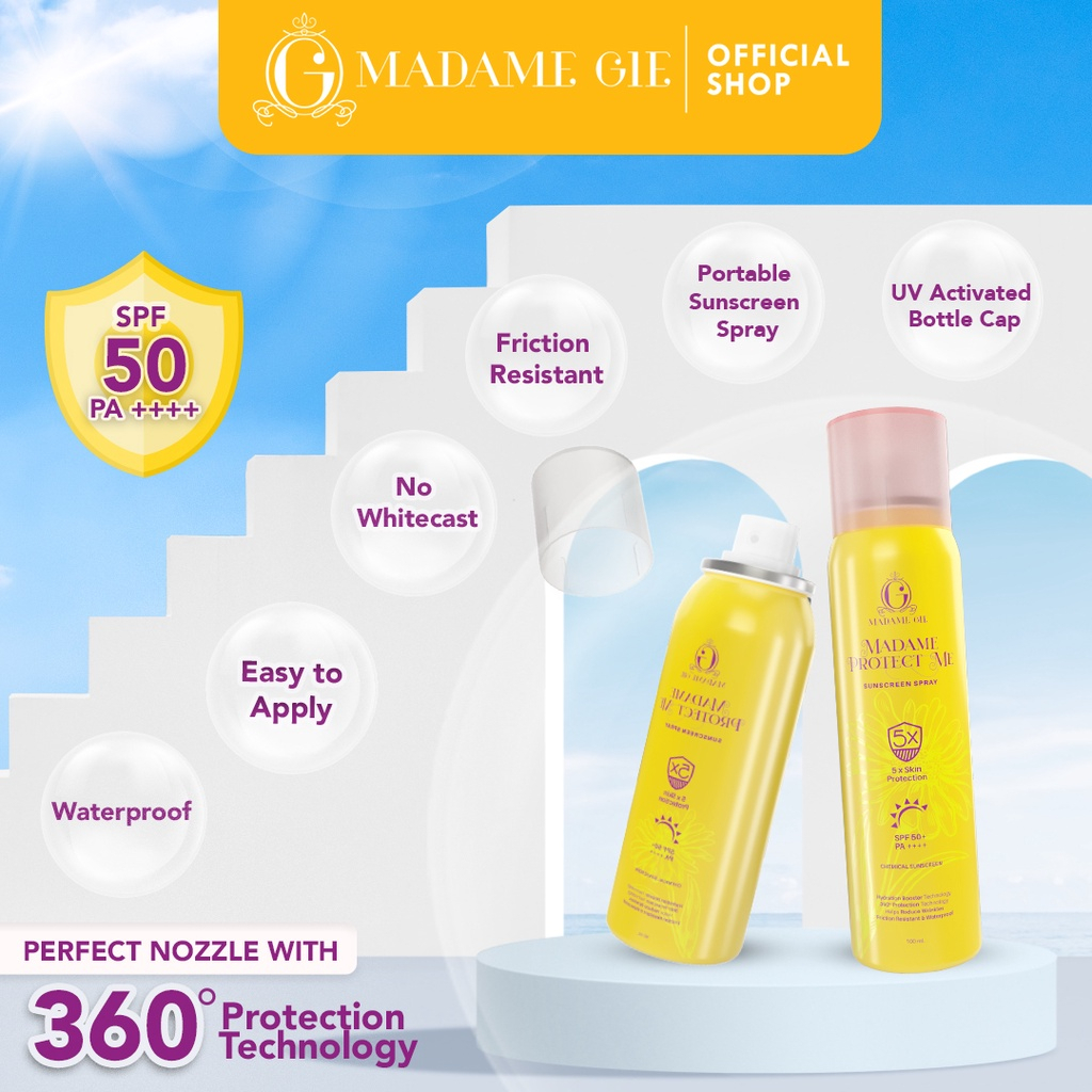 [LB] Madame Gie Madame Protect Me Sunscreen SPF 30 &amp; SPF 50 +++ with calendula / sunscreen SUNBLOCK madame gie ORI 100% SUNSCREEN SPRAY 50ML &amp; 100ML MADAME GIE