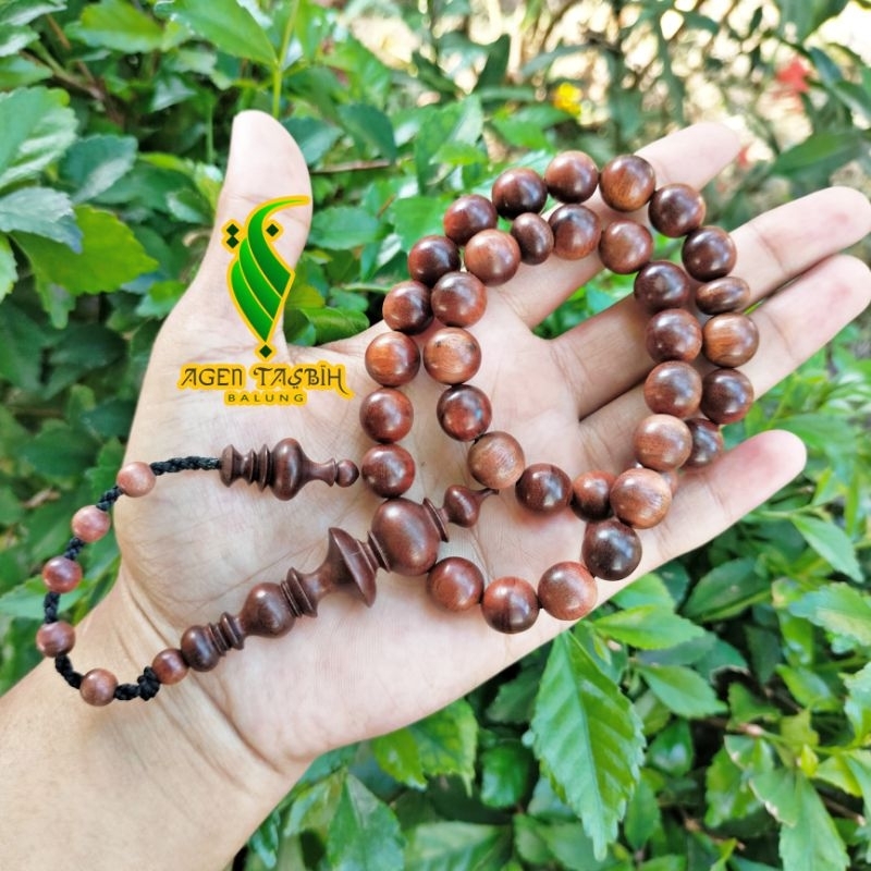 Tasbih 33 butir kayu Setigi Wulung size 9mm Original