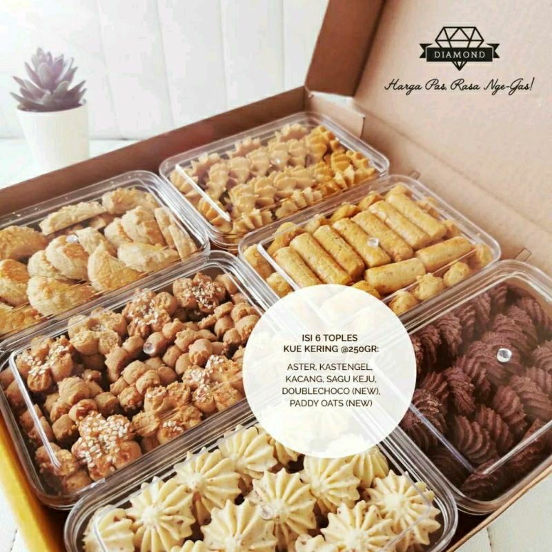 

READY KUE LEBARAN PREMIUM + UCAPAN 1BOX ISI 6 PUTRI SALJU COKLAT FANTASI KASTENGEL NASTAR SAGU KEJU KACANG