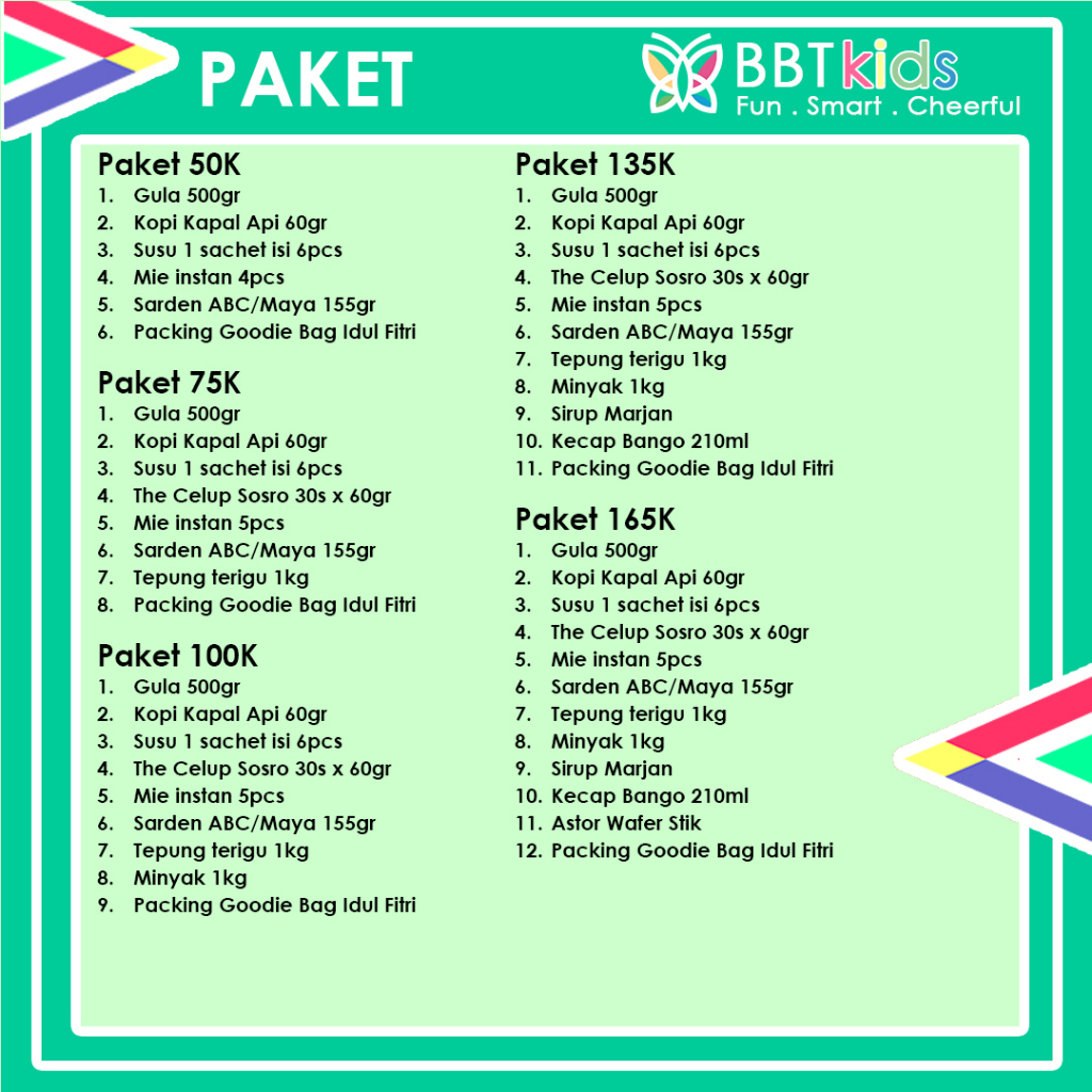 PAKET SEMBAKO PARCEL LEBARAN SANTUNAN HAMPERS