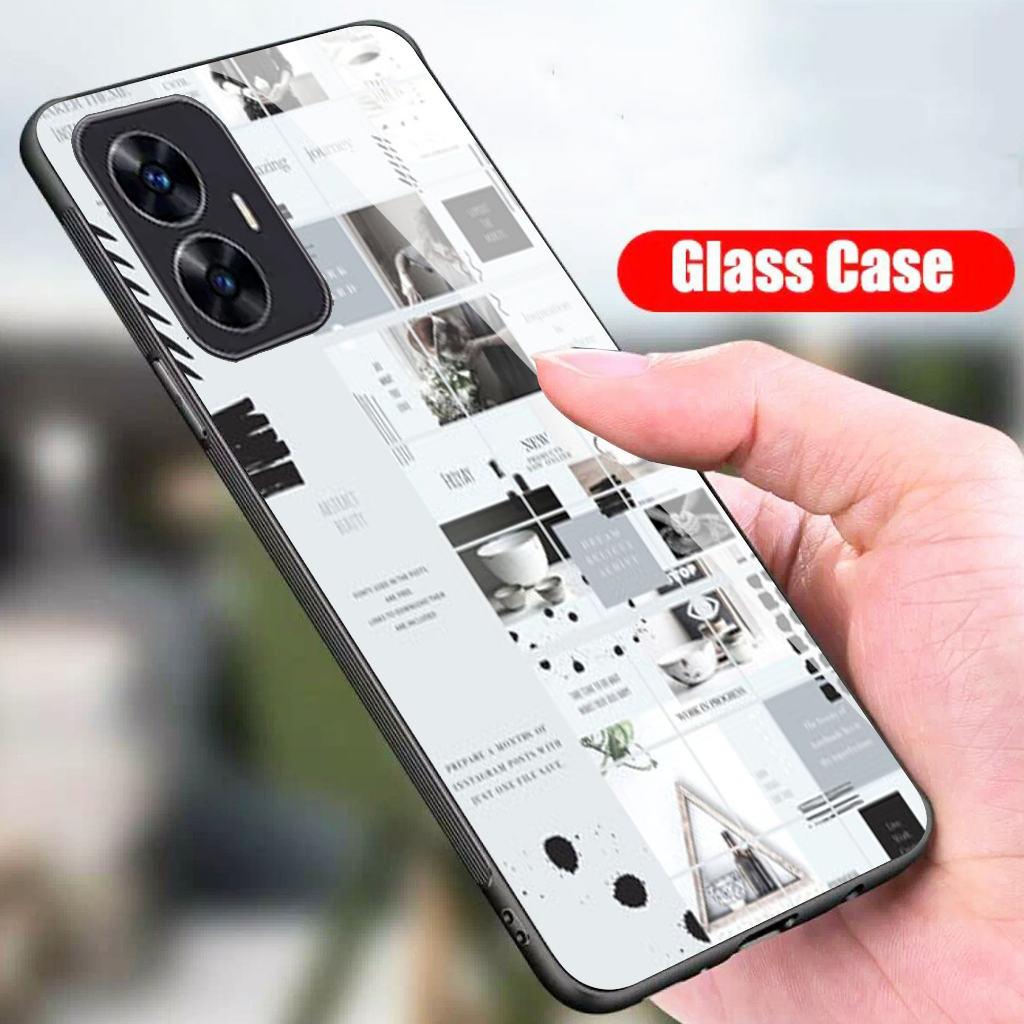 (GC 41) Softcase Kaca Realme C55 - Kesing hp Realme C55 - Case Cantik Realme C55 - Case Kekiian Real