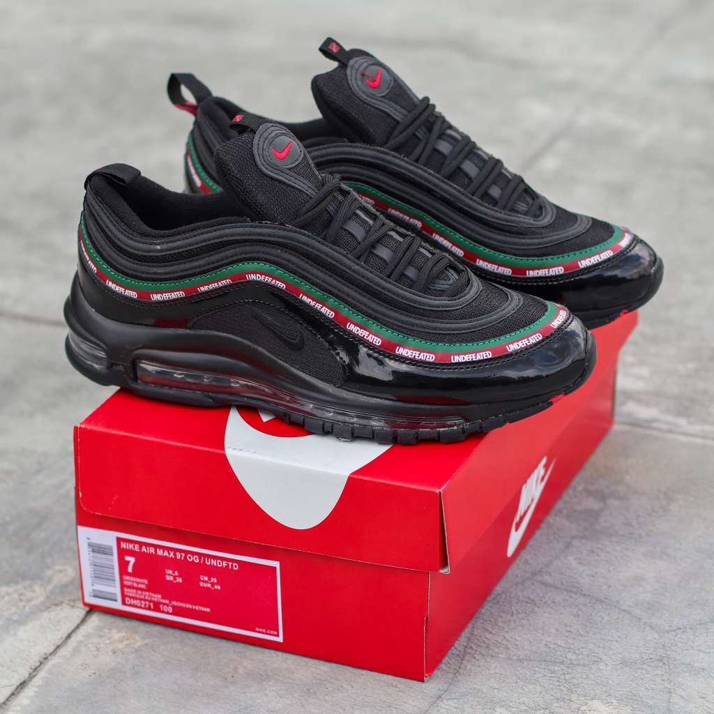 AM97 UNDEFEATED ALL BLACK SEPATU SNEAKERS TERLARIS