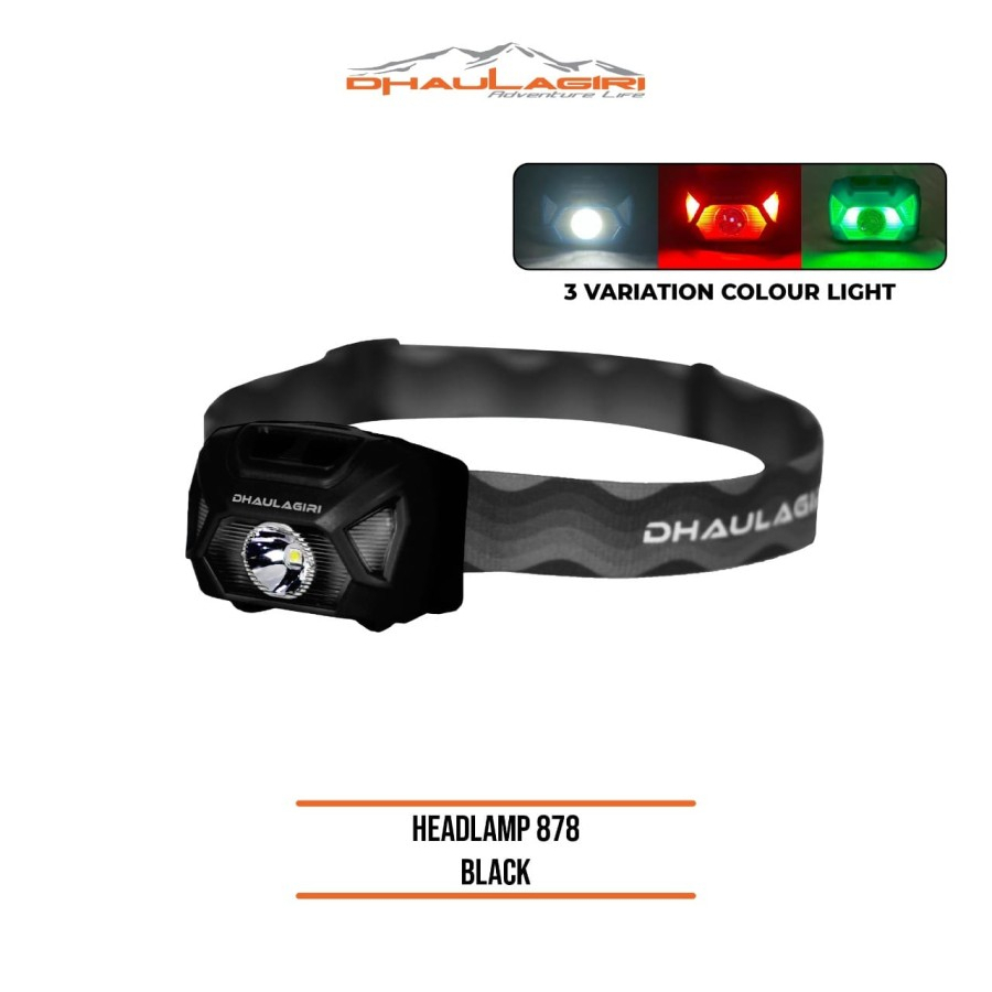 Headlamp Dhaulagiri HL 878 HL 858 Waterproof Batre AAA Senter Kepala Hiking