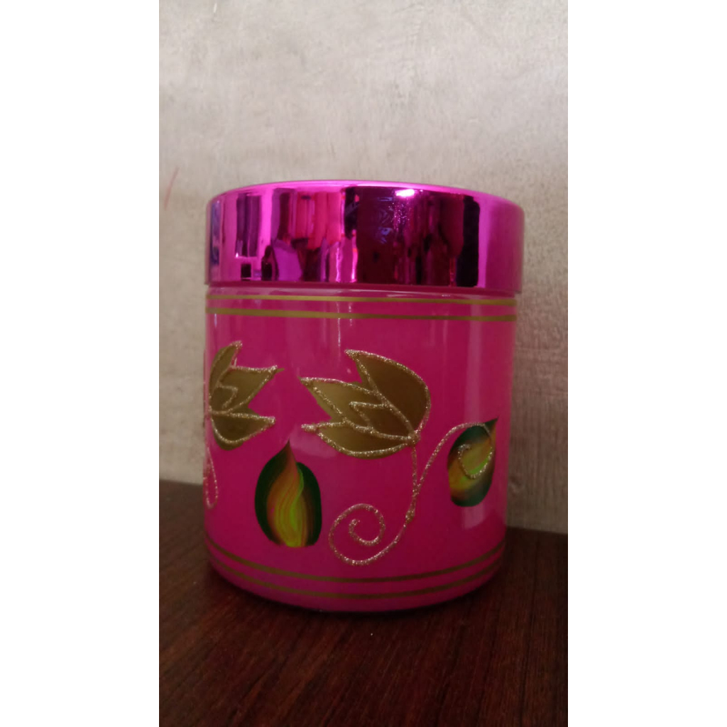 Toples Kaca Motif Bunga 10 cm Random Toples Kue Permen Snack