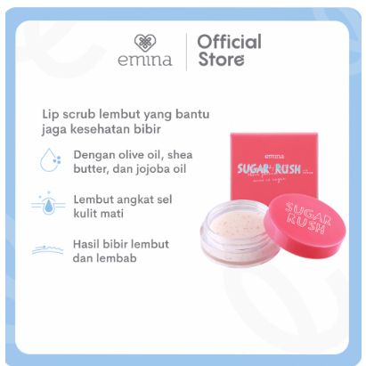 Emina Sugar Rush Lip Scrub 4.2gr | Scrub Bibir