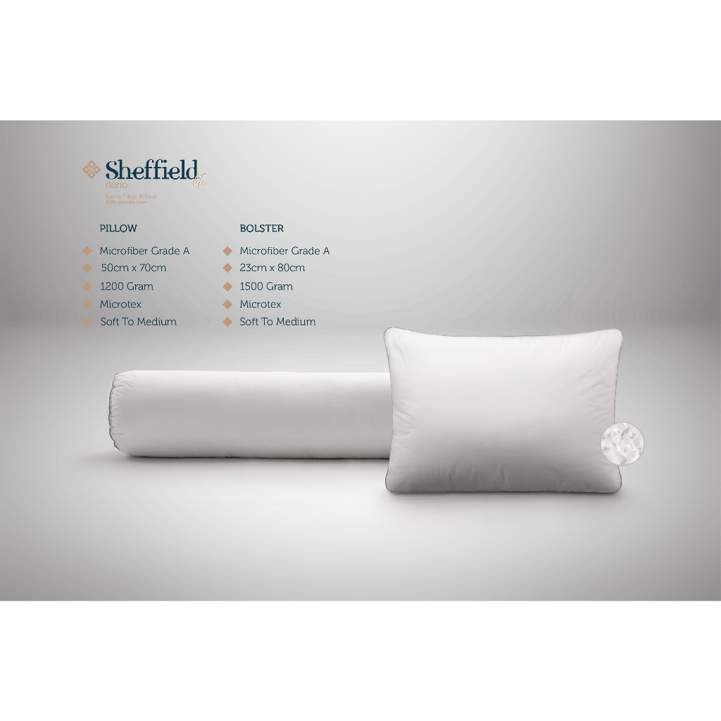 SHEFFIELD Paket Nano Lite 1 Bantal 1 Guling (Microfiber Grade A)