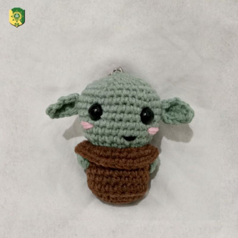Baby yoda Keychain | gantungan kunci rajut baby yoda star wars