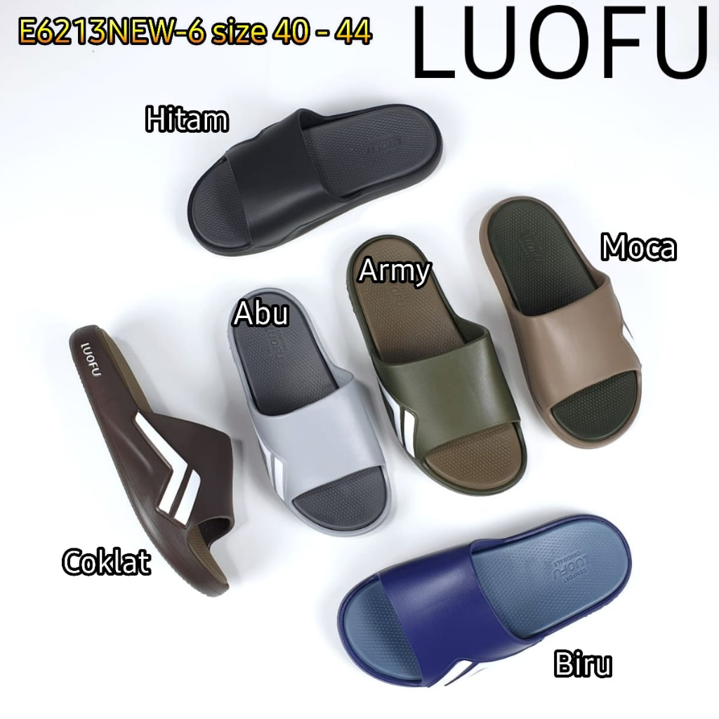 LUOFU ORIGINAL jelly sandal karet empuk murah selop pria sendal cowok import E6213NEW-6