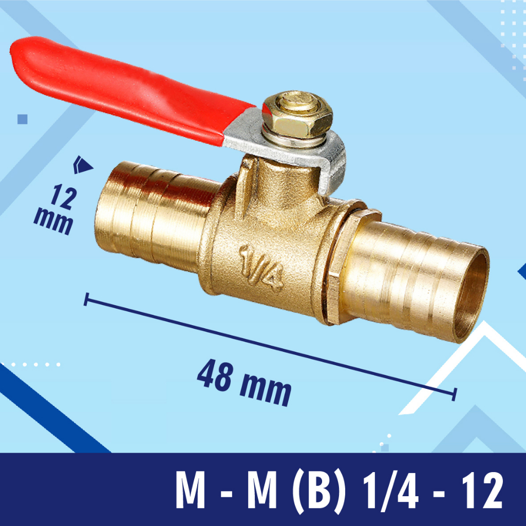 BALL VALVE / STOP KRAN / KERAN KUNINGAN male to male M-M 1/4 (B)