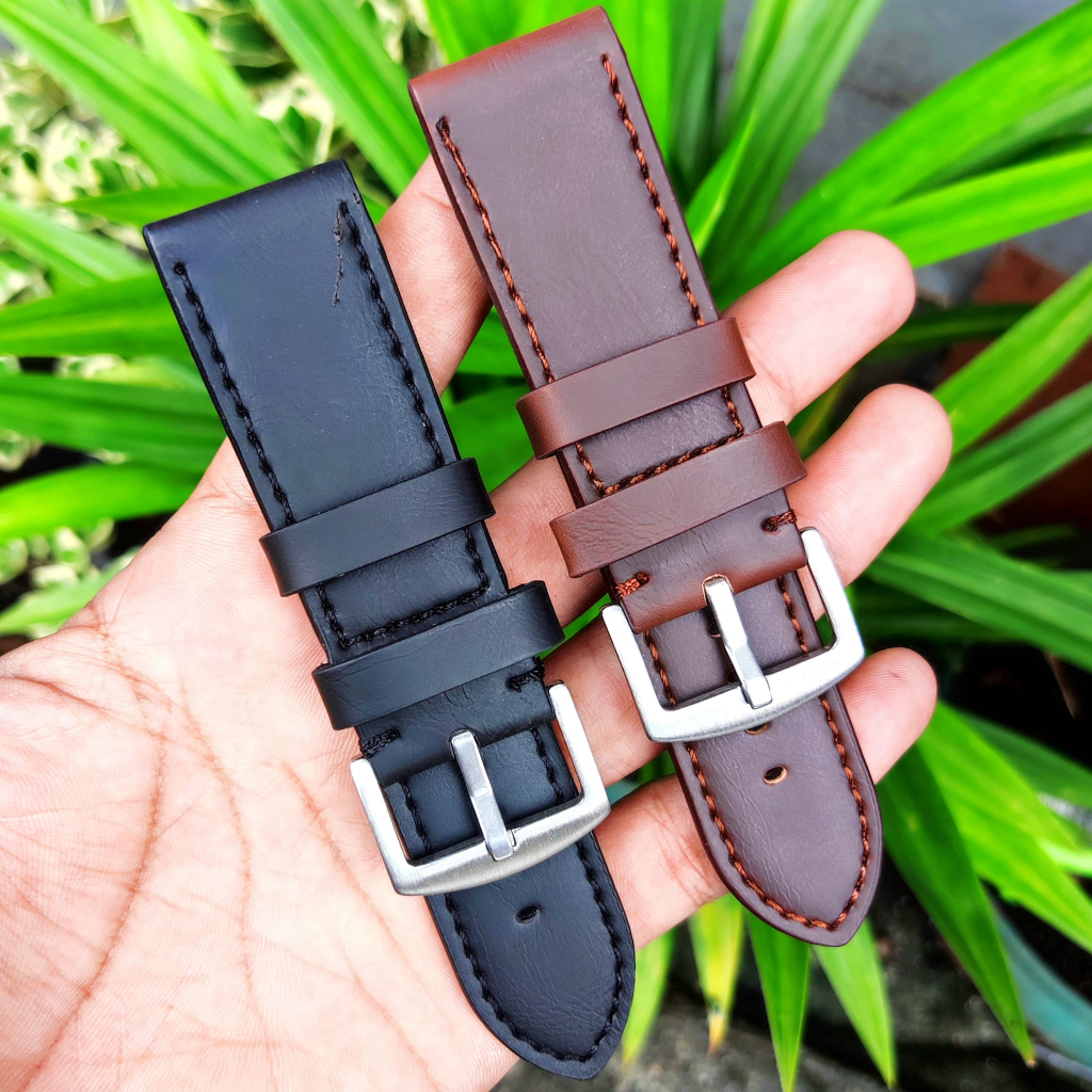 Strap Tali Jam Tangan Kulit Tebal Berkualitas 22mm 24mm 26mm