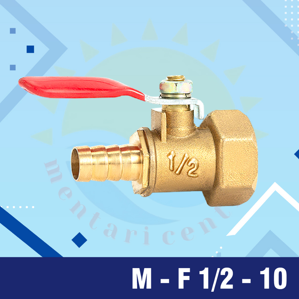 STOP KRAN BALL VALVE MALE TO FEMALE 1/4&quot; 1/2&quot; 3/8&quot; 1/8&quot; M-F (KODE)