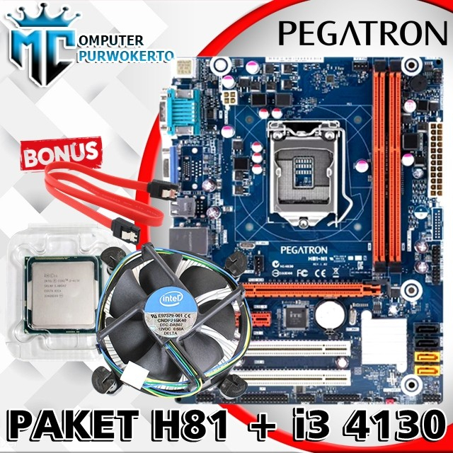 Motherboard Intel Lga 1150 H81 Pegatron Dan Processor I3 4160 Bonus Fan