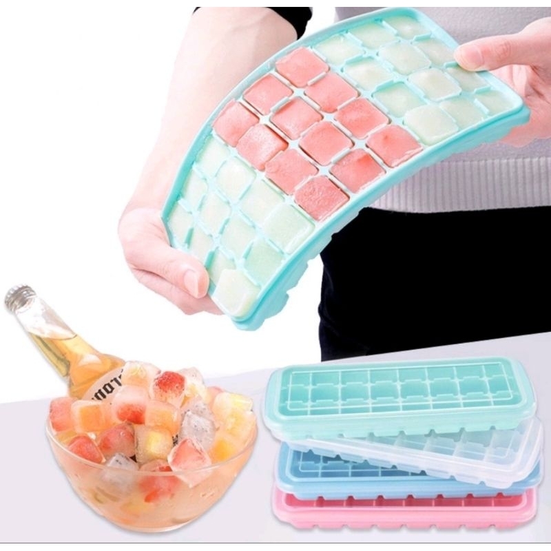 Cetakan Es Batu 36 cup / cetakan Cokelat Jelly Silicone Ice Cube Tray Mold Dengan Penutup Food Grade Anti Pecah