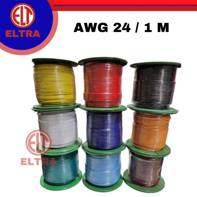 KABEL AWG 24 SERABUT PUTIH METERAN cable serabut putih tembaga lapis perak body kelistrikan motor mo