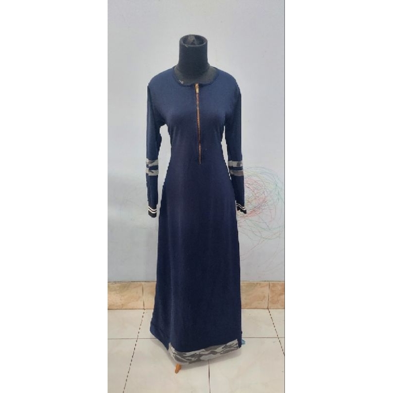 preloved Gamis Bahan Kaos  babytery tebal ukuran L