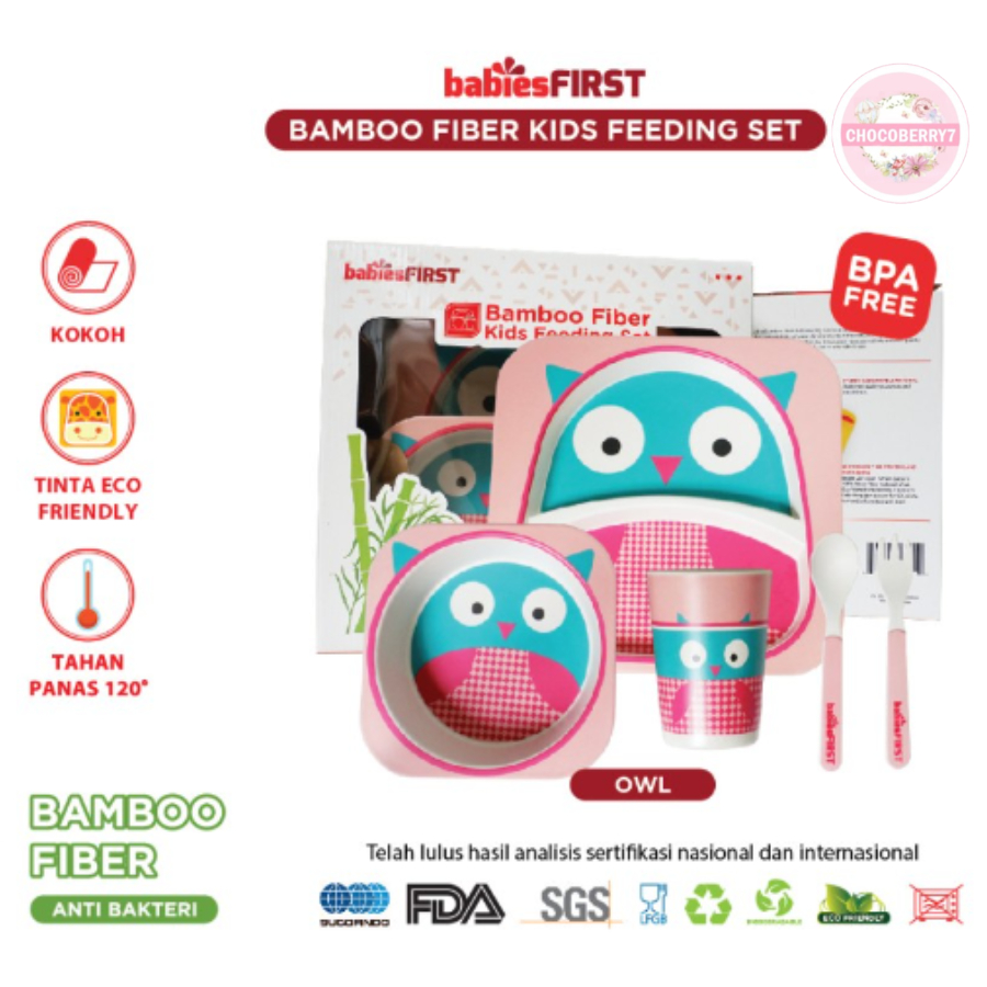 BABIES FIRST BAMBOO FIBER KIDS ANIMAL FEEDING SET / Alat Makan Bayi Mangkok Piring Bayi BF501